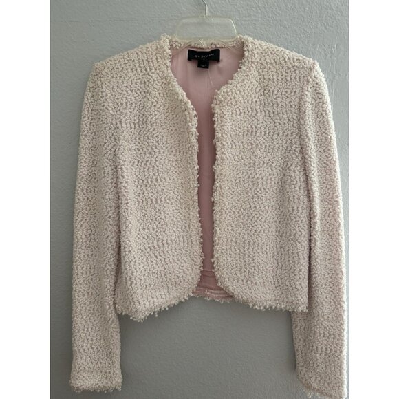 St John Boucle Tinsel Tweet Jacket White Pink Lined Sz 2 Sparkly Glimmery Barbie - Picture 5 of 13